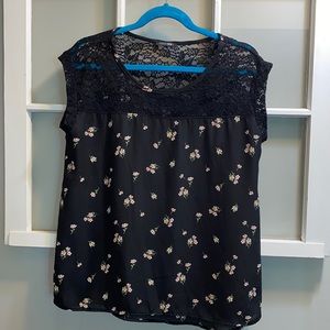 Lace Flower Blouse, silk like Material